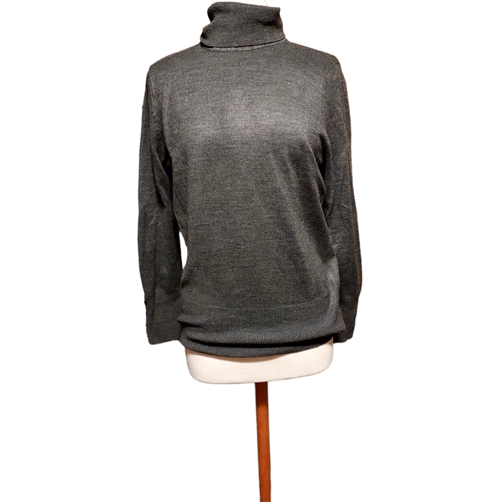 Cato 1xl top shirt long sleeve Turtleneck gray top dimensions pit-pit 21", Bust